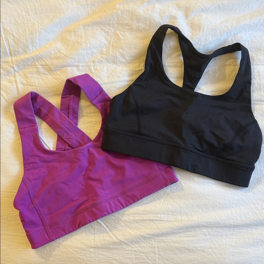 Lulu Lemon Black and Purple Sports Bras